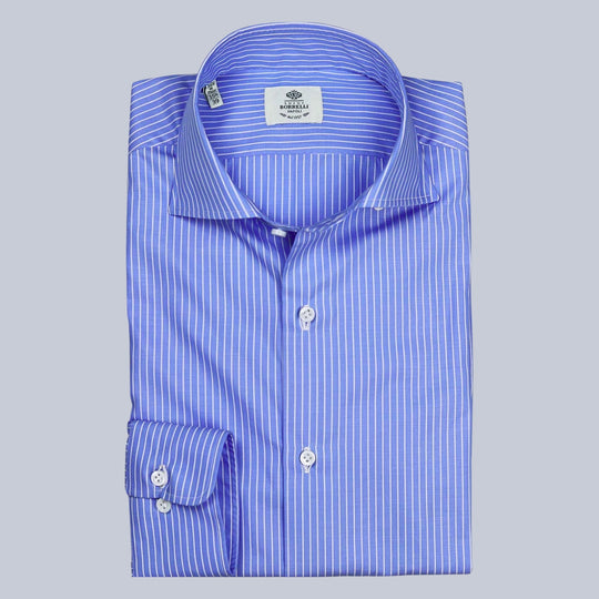 Blue Shirt Popeline Stripe