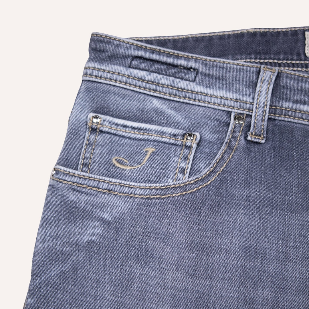 Washed Light Grey Slim Fit Jeans