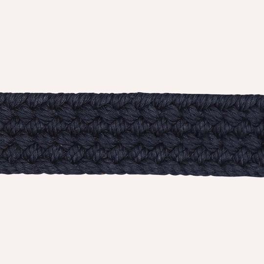 Navy Double Silver Ring Woven Belt