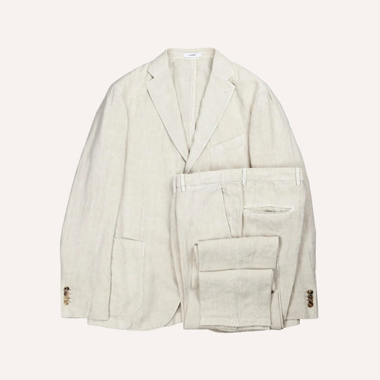 Light Beige Washed Linen Suit