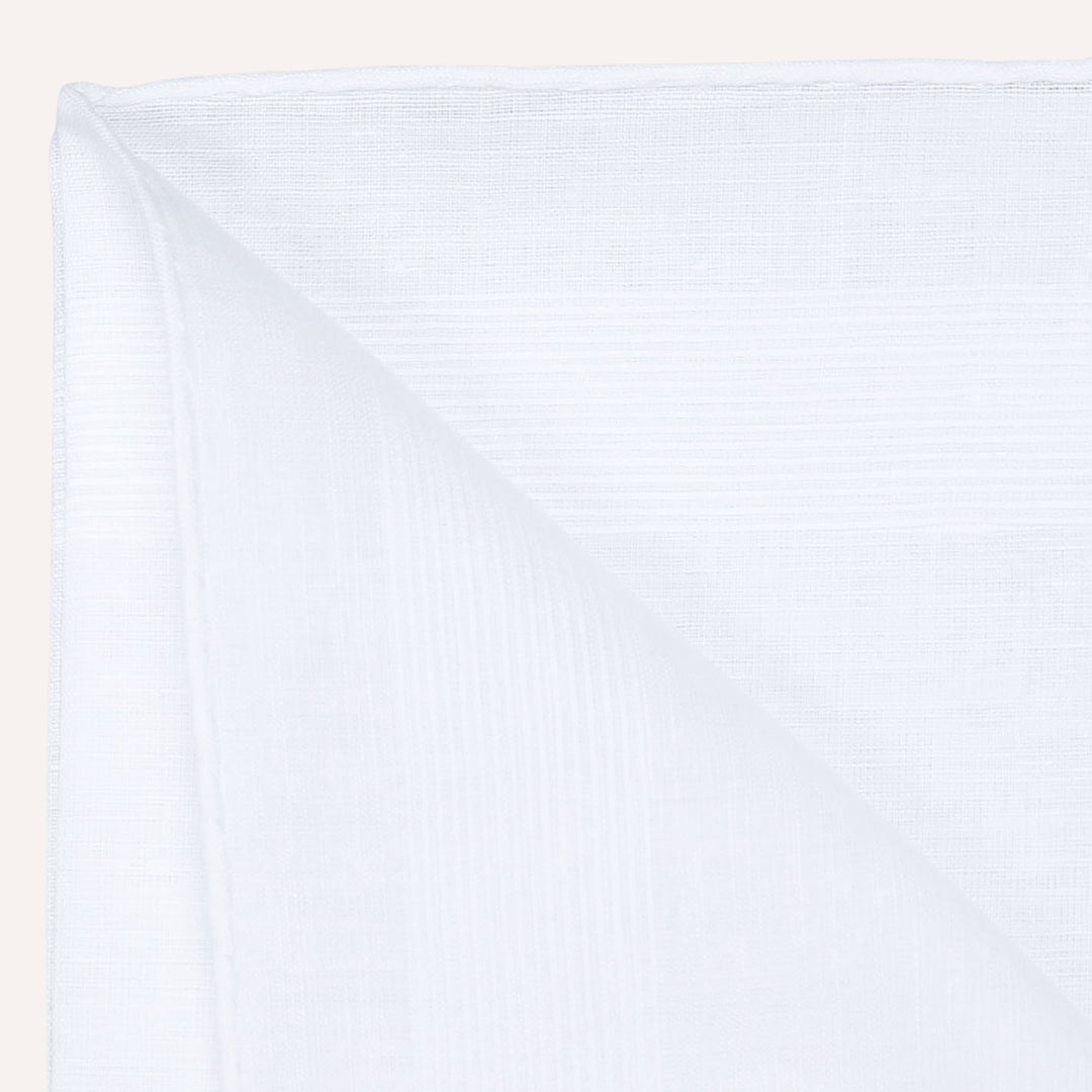Bethunes Archive White Cotton Linen Pocket Square