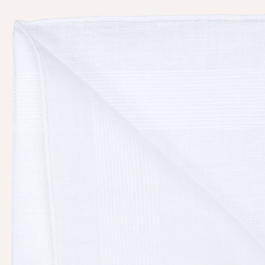 Bethunes Archive White Cotton Linen Pocket Square