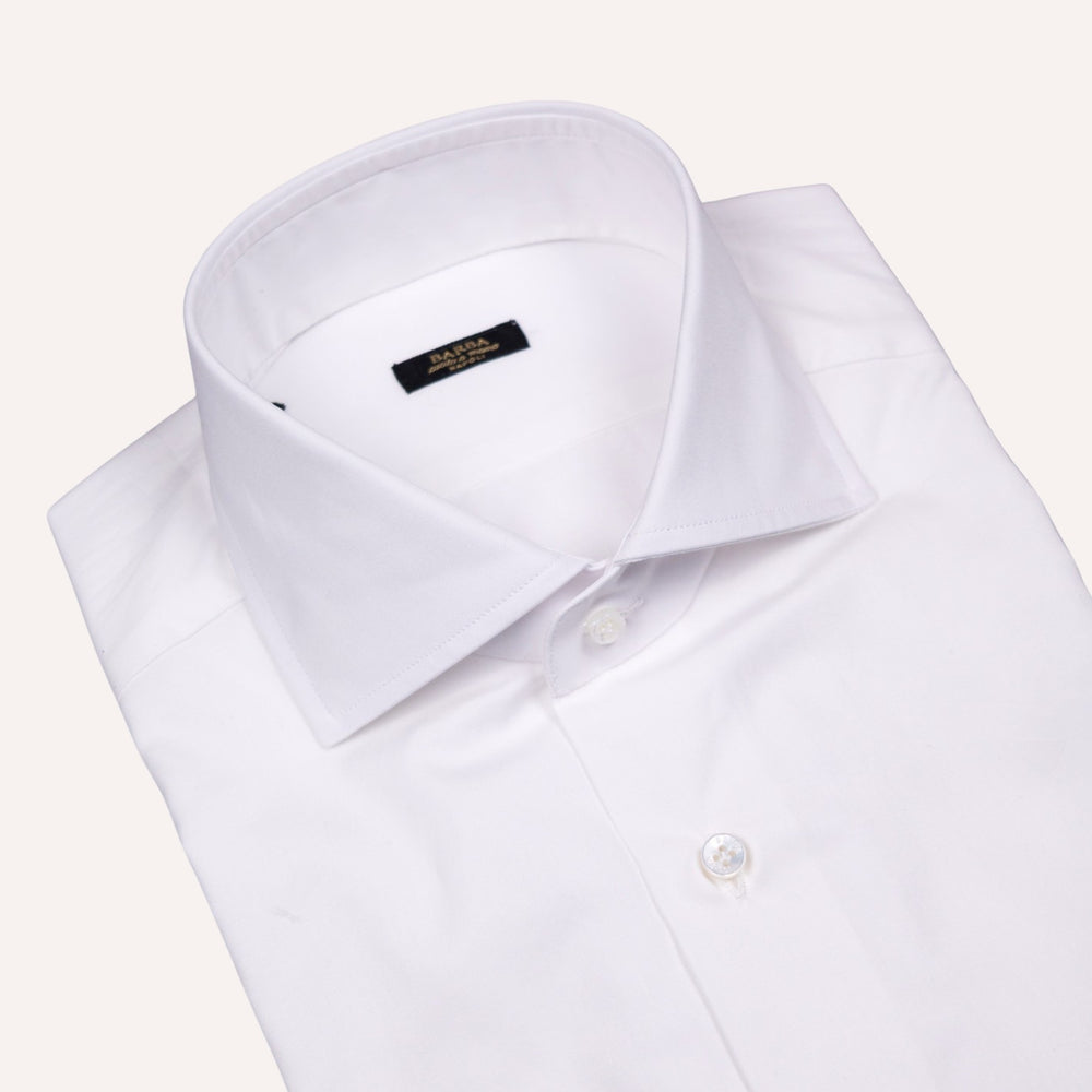 White Poplin Slim Fit Cutaway Shirt