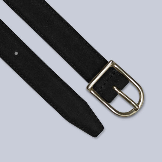 Black Suede Leather 25mm Belt