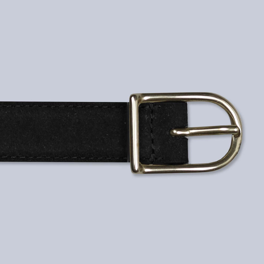 Black Suede Leather 25mm Belt