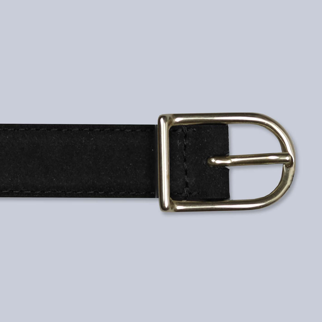 Black Suede Leather 25mm Belt