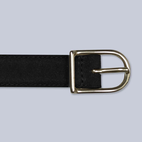 Black Suede Leather 25mm Belt