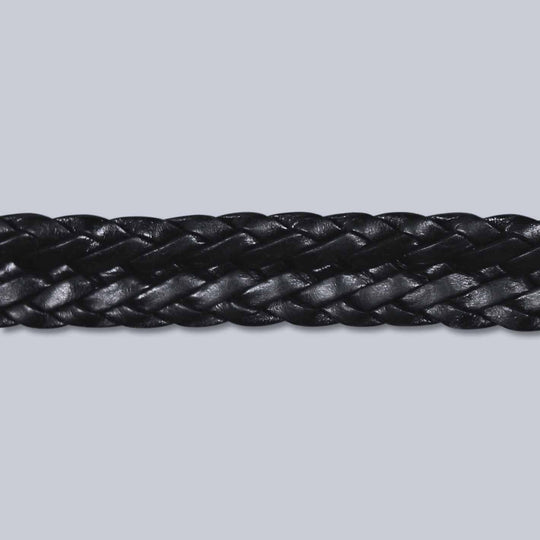 Black Woven Leather Belt