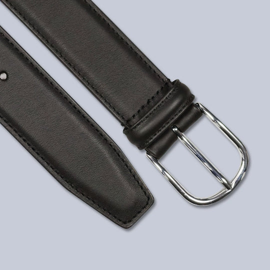 Brown Wide Nappa Calf Leather Belt