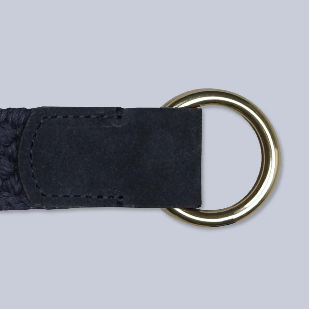 Navy Double Ring Woven Belt