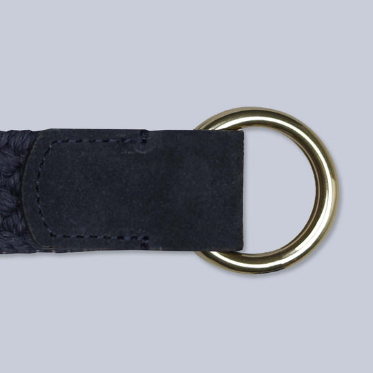 Navy Double Ring Woven Belt