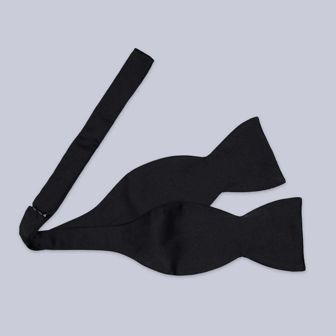 Black Silk Regular Bow Tie