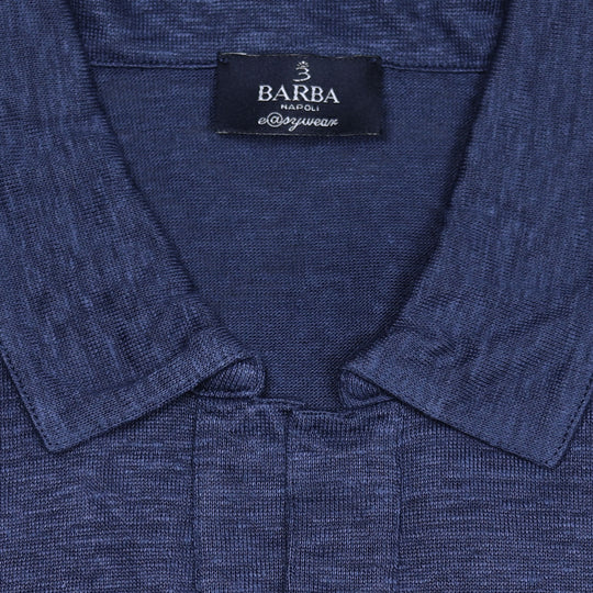 Blue Linen Long Sleeve Skipper Shirt