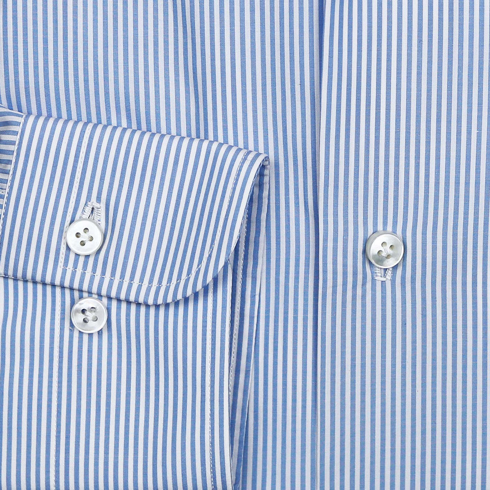Blue White Regular Fit Bengal Striped Shirt