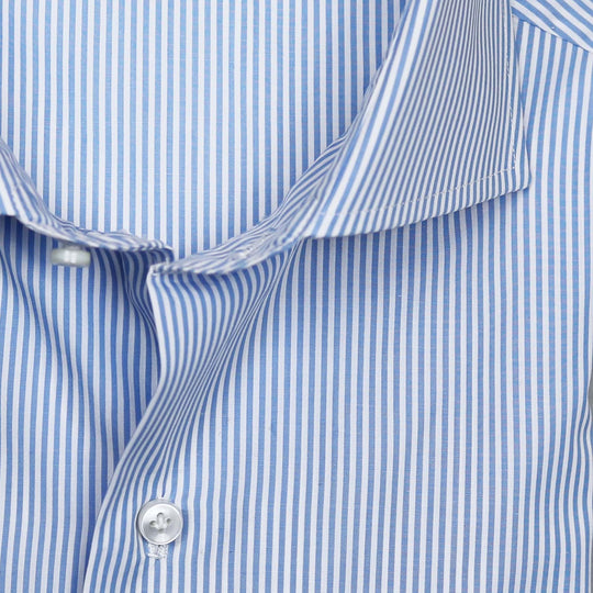 Blue White Regular Fit Bengal Striped Shirt
