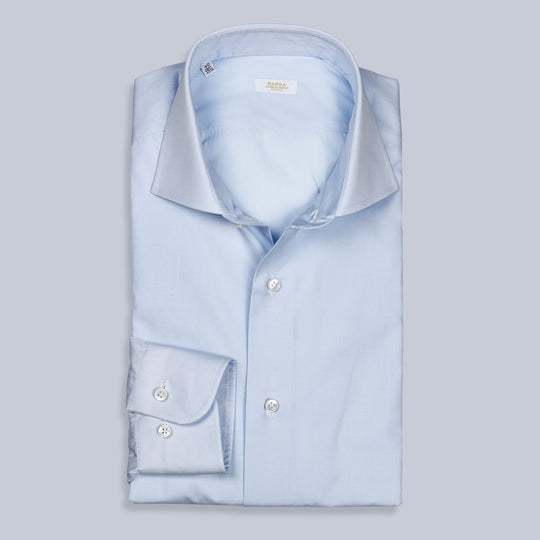 Light Blue Poplin Regular Fit Cutaway Shirt