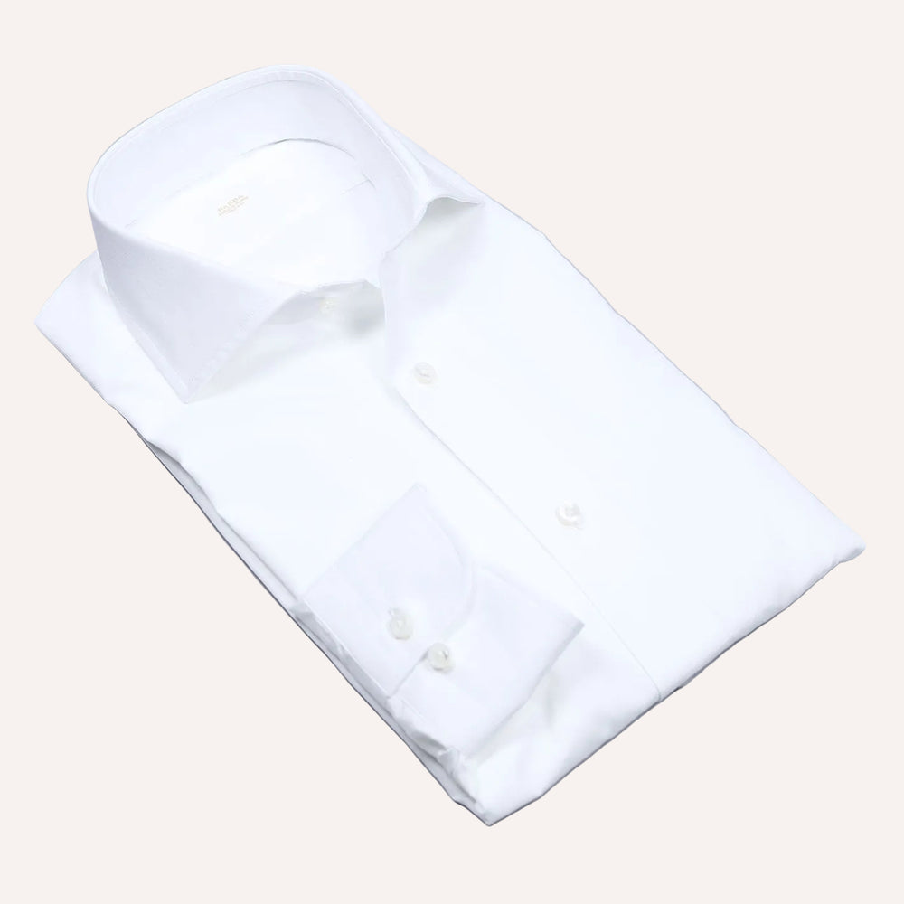 White Poplin Regular Fit Cutaway Shirt