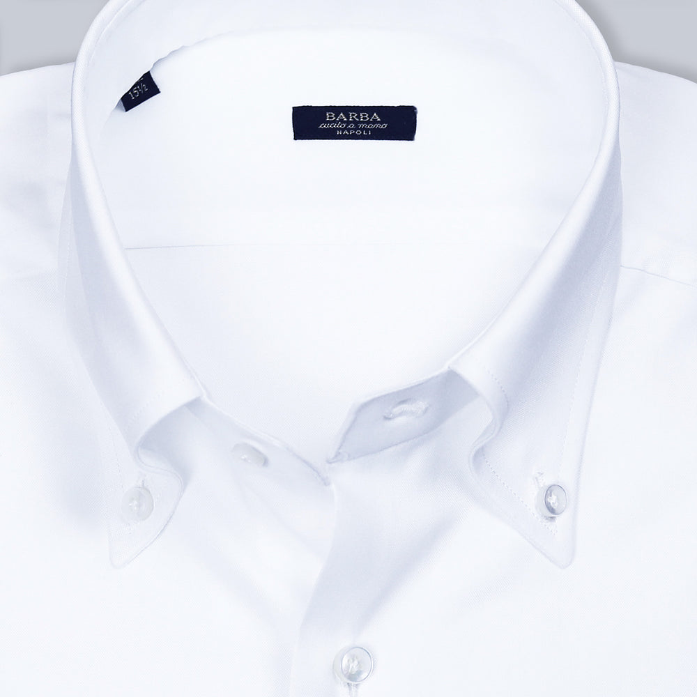 White Slim Fit Handmade Button Down Shirt