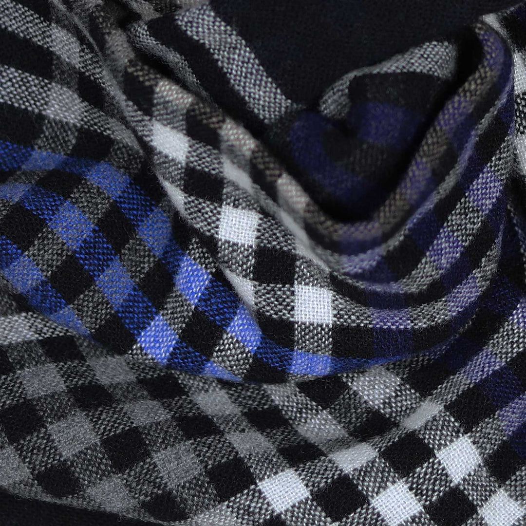 Navy Blue Washed Lambswool Cashmere Scarf
