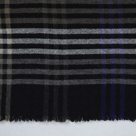 Navy Blue Washed Lambswool Cashmere Scarf