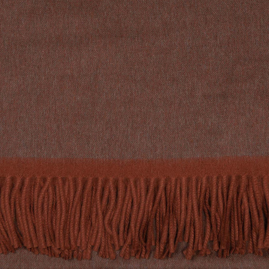 Rust Brown Vale Lambswool Cashmere Large Scarf