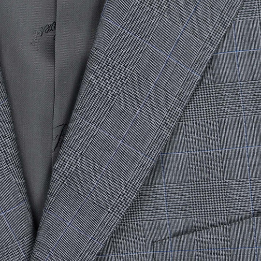 Grey Checked Superfine 130s Wool Suit