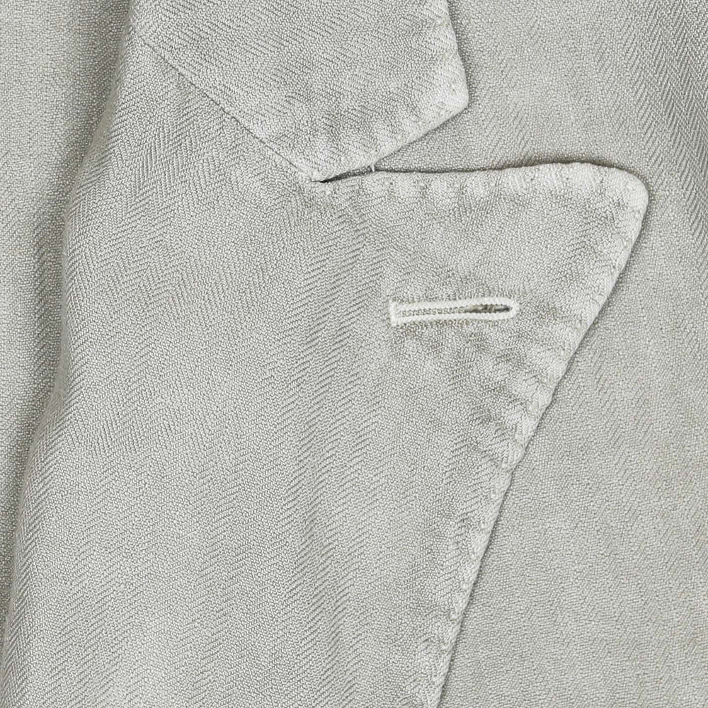 Beige Herringbone Double Breasted Linen Suit