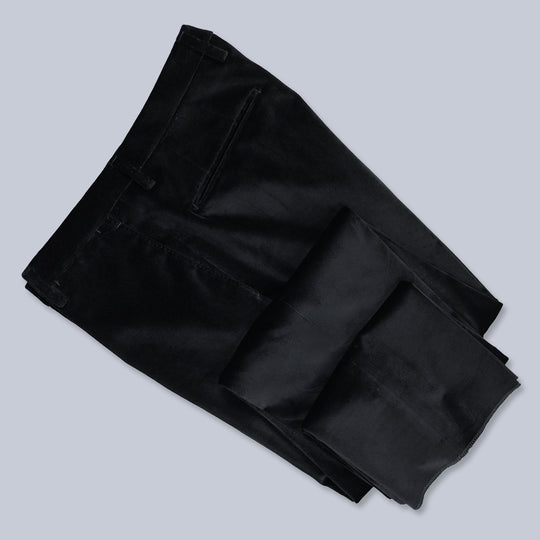 Black Velvet Double Breasted Cotton Suit