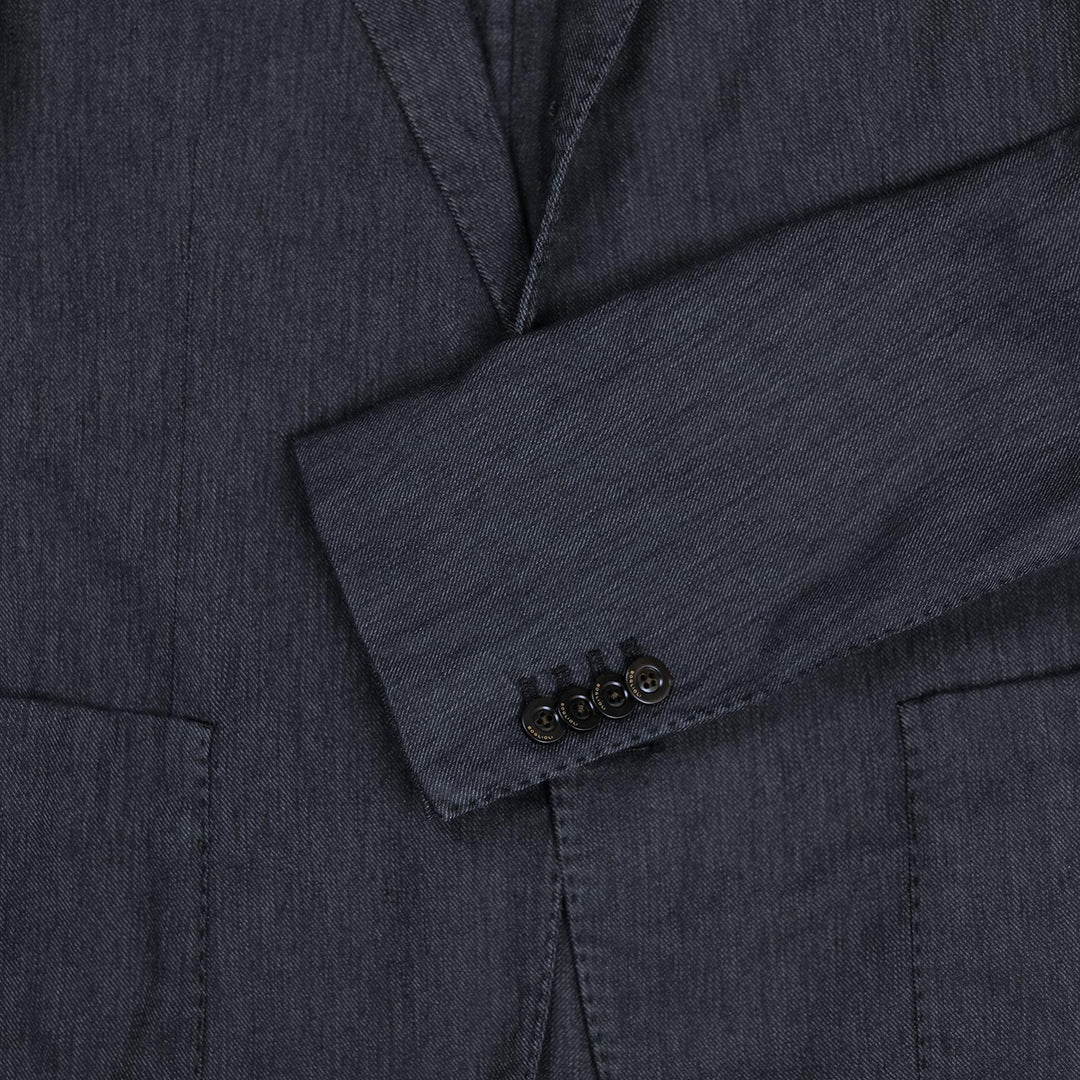 Denim Blue Cotton Linen Blazer