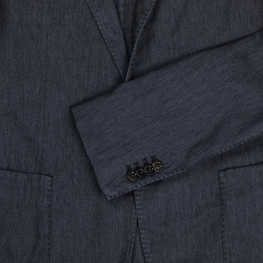 Denim Blue Cotton Linen Blazer