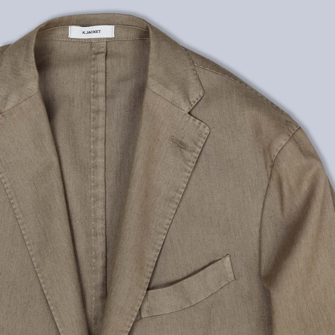 Light Brown Cotton Linen Blazer