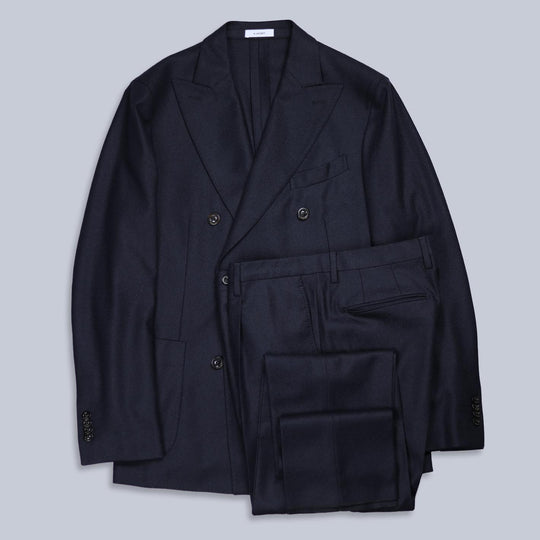 Navy Double-Breasted Wool Cashmere Suit