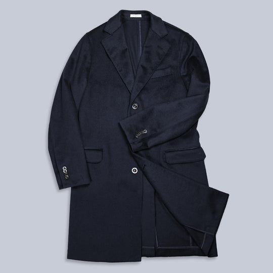 Navy Pure Cashmere Unstructured Coat