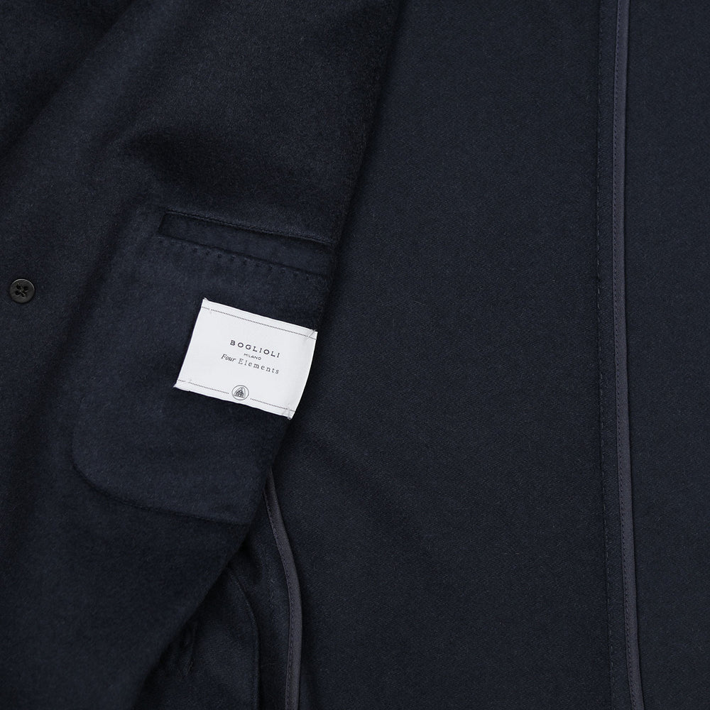 Navy Pure Cashmere Unstructured Coat