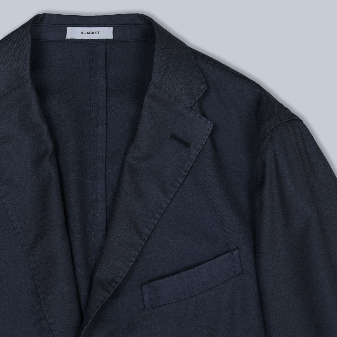 Navy Washed Cashmere Silk Blazer