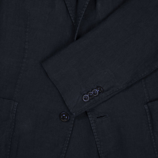 Navy Washed Linen Suit