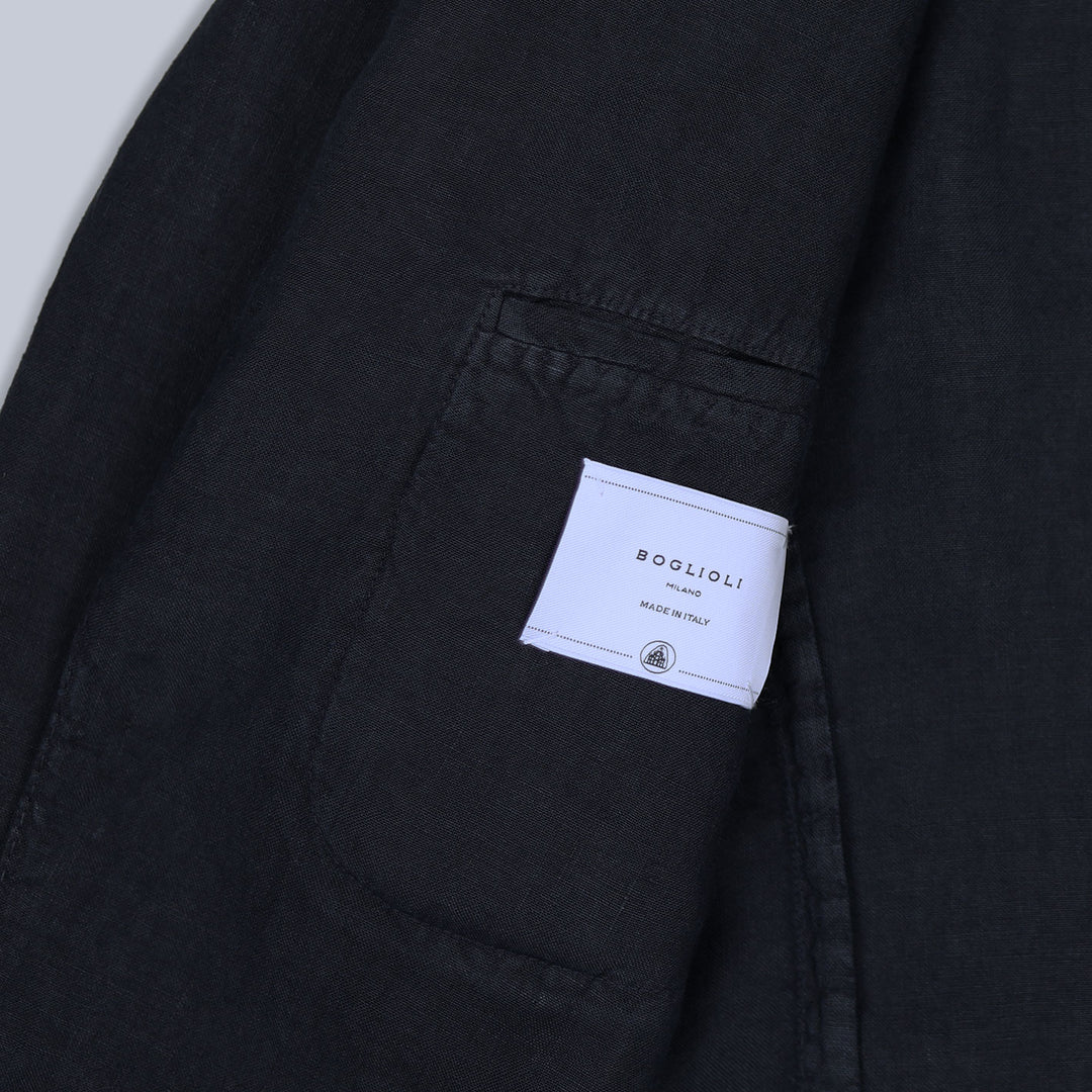 Navy Washed Linen Suit