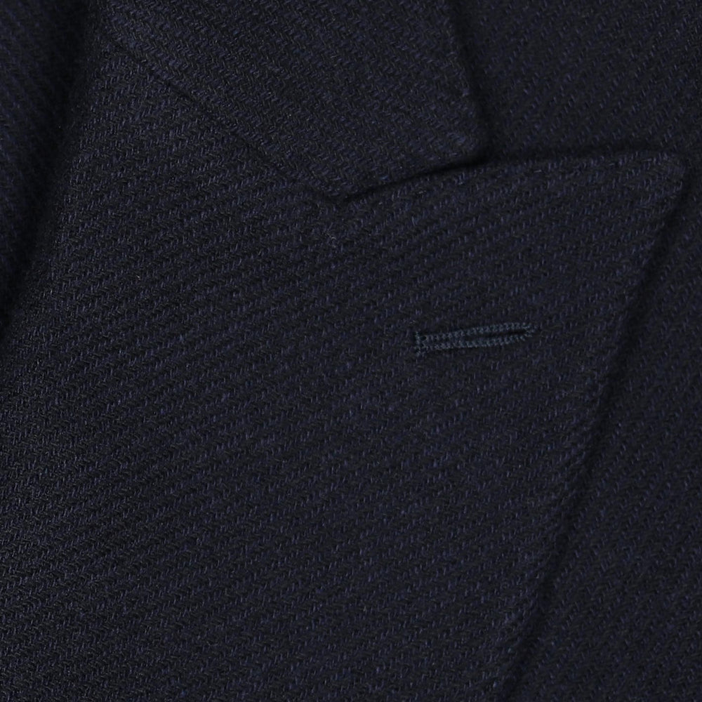 Navy Wool Cashmere Double-Breasted Blazer