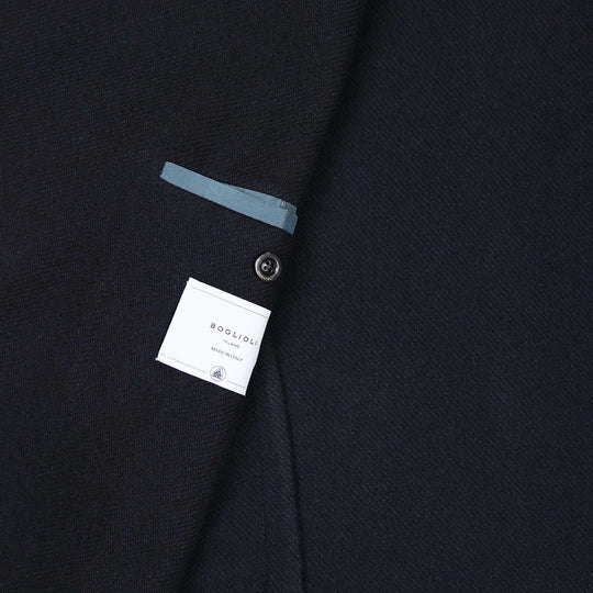 Navy Wool Cashmere Double-Breasted Blazer