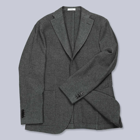 Soft Green Herringbone Wool Cashmere Blazer