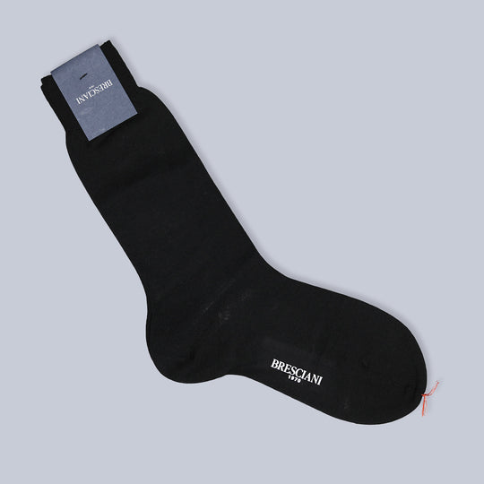 Black Wool Blend Ankle Length Socks