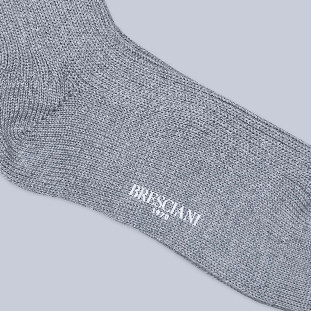 Grey Ribbed Ankle Length Winter Wool Socks