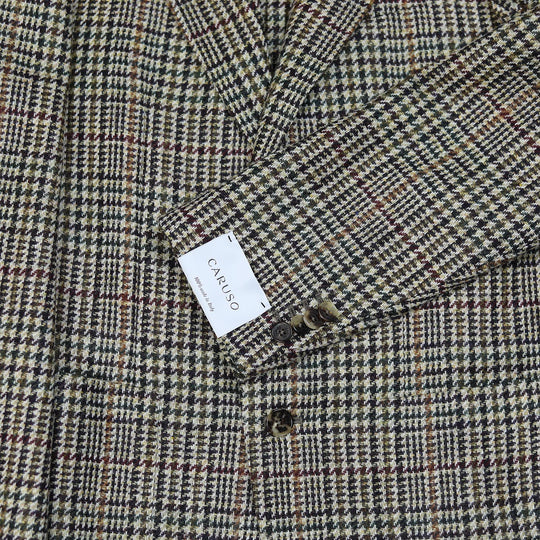 Beige Checked Wool Butterfly Blazer