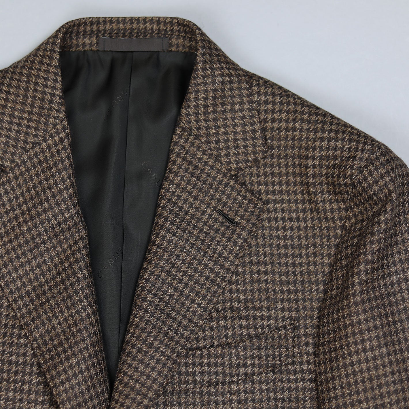 Brown Houndstooth Loro Piana Wool Silk Blazer