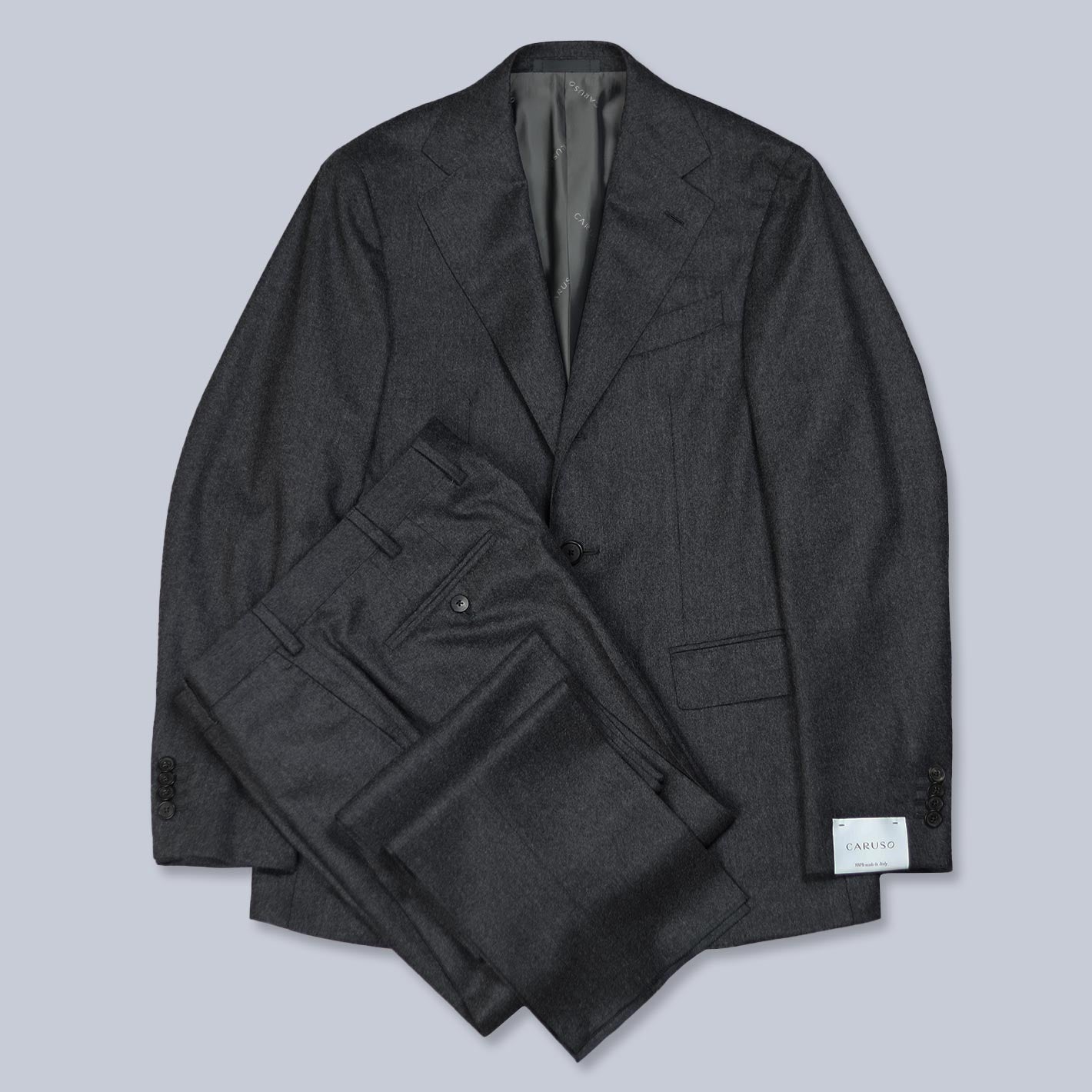 Dark Grey Flannel Wool Suit