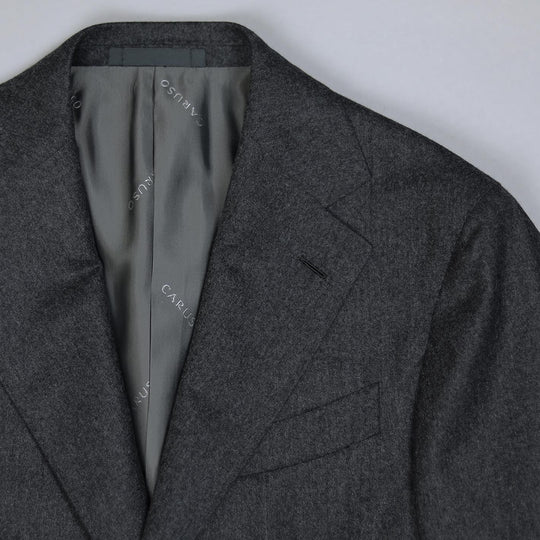Dark Grey Flannel Wool Suit