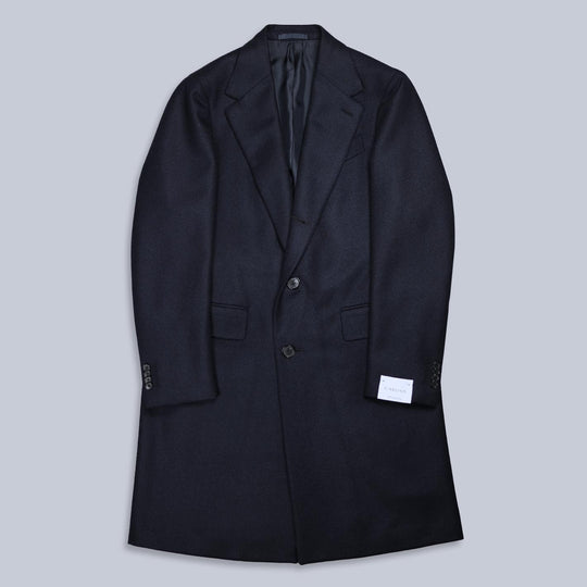 Navy Wool Cashmere Coat