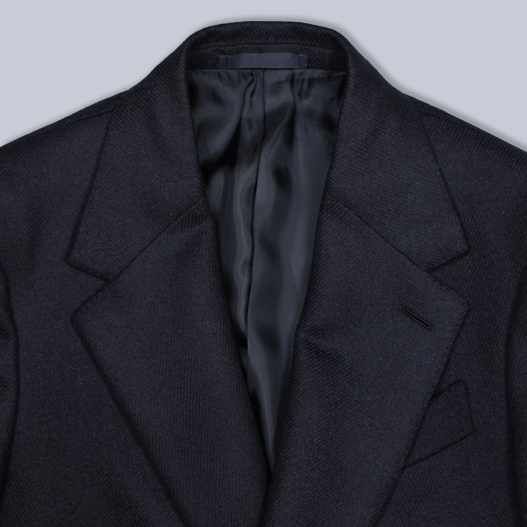 Navy Wool Cashmere Coat