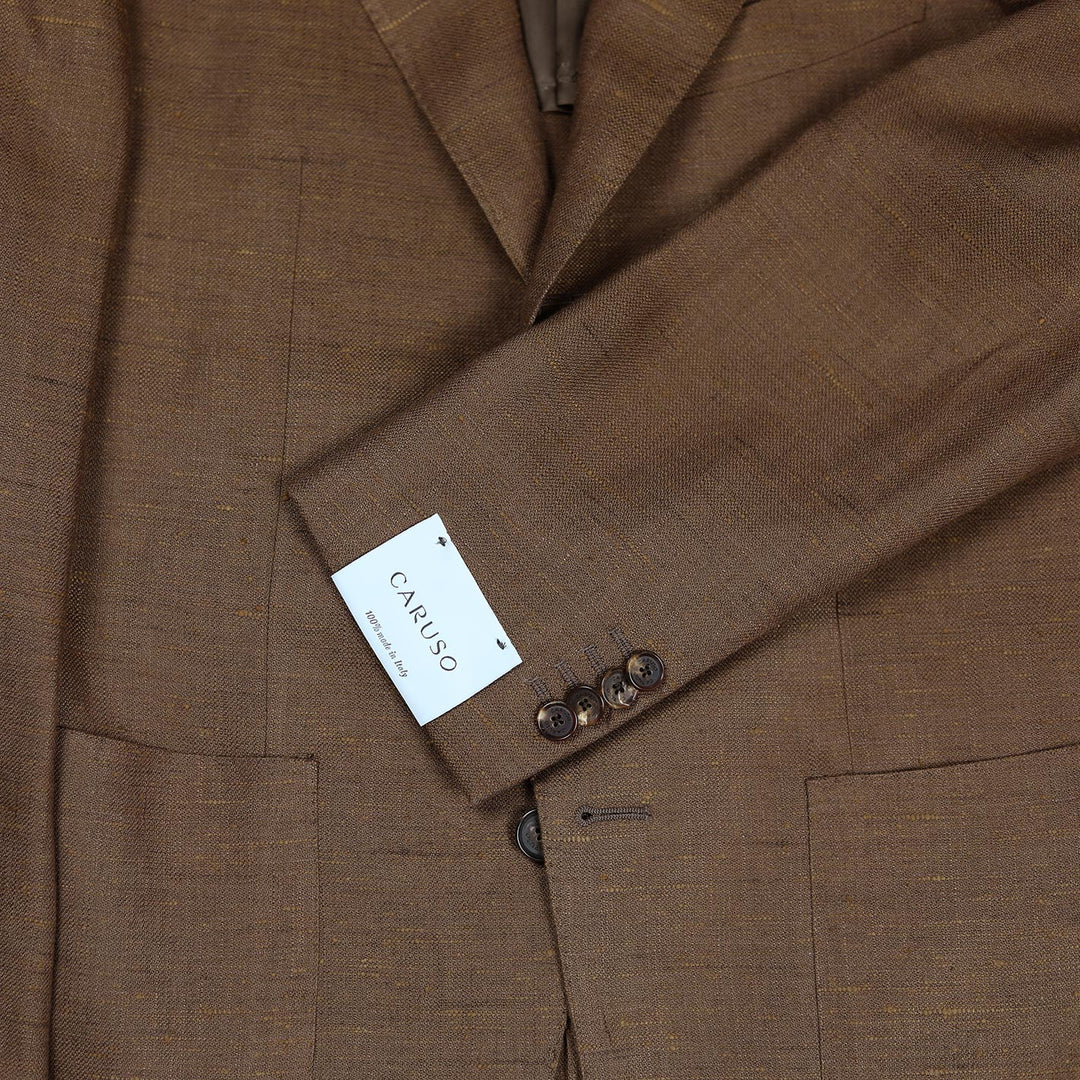 Rust Brown Linen Silk Blazer