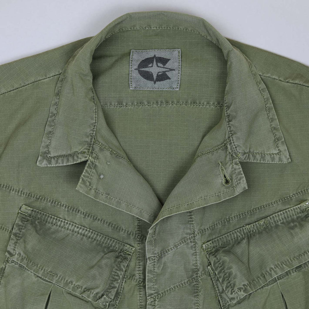 Green Cotton Fatigue Jungle Jacket